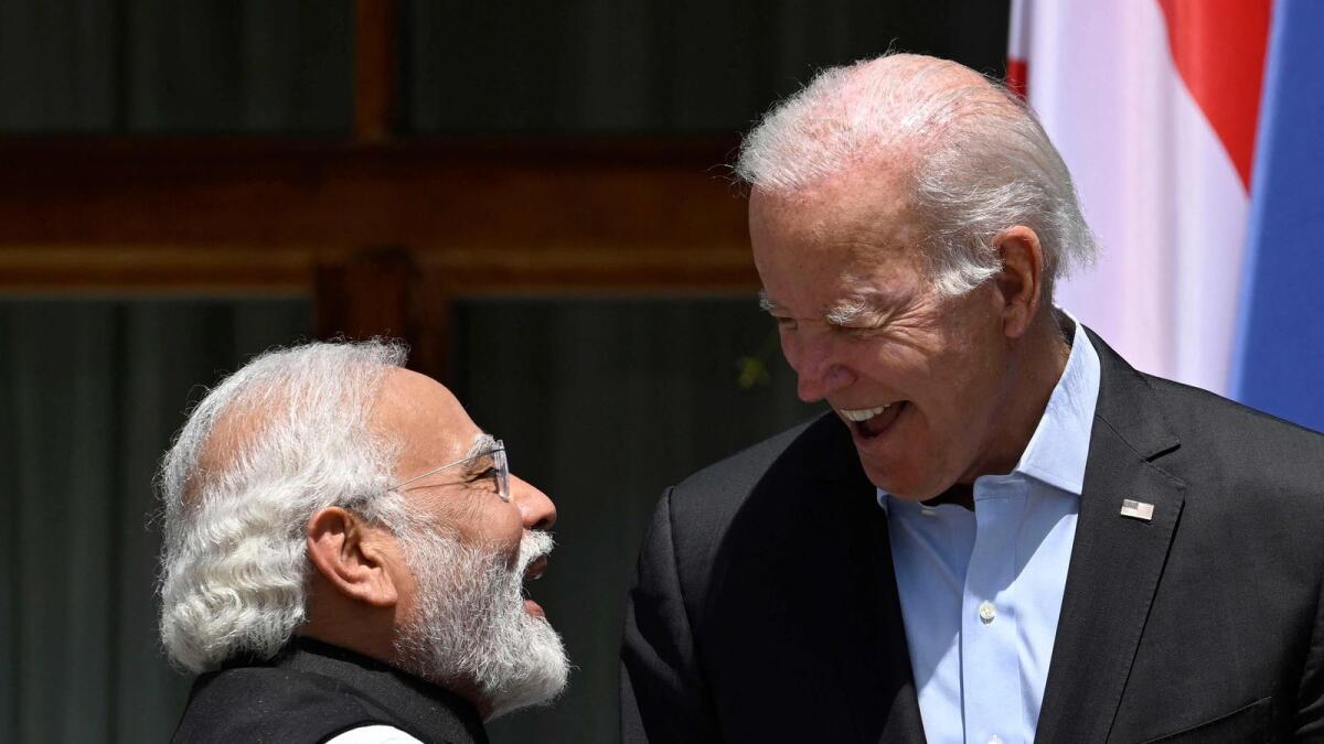 US President Joe Biden greets India's Prime Minister Narendra Modi at the G7 summit in Germany last year. — AFP file