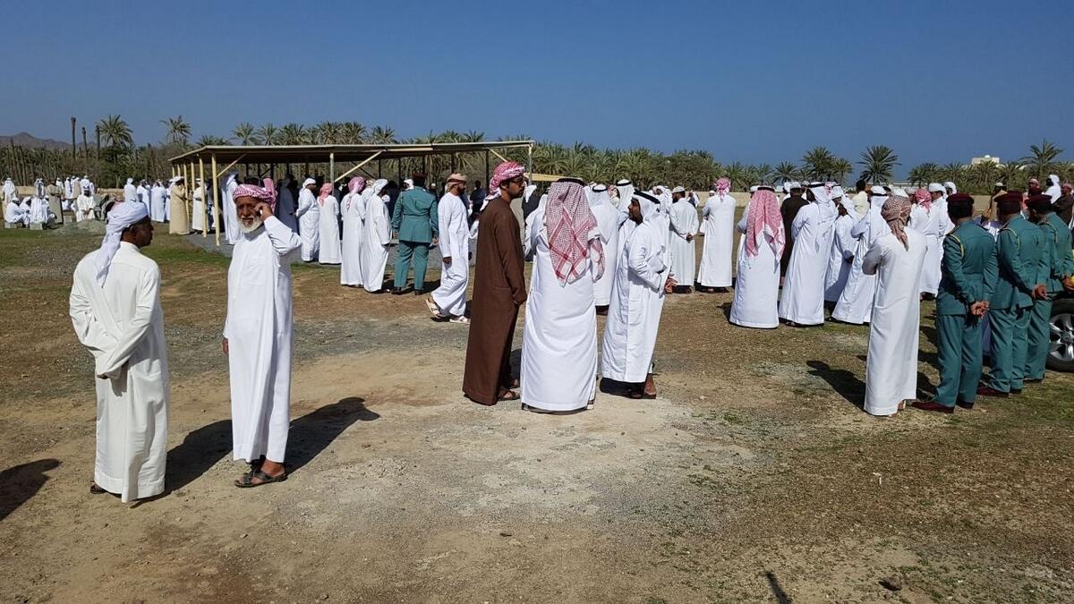 Mourners turned out in large numbers after tragedy struck the Fujairah family.