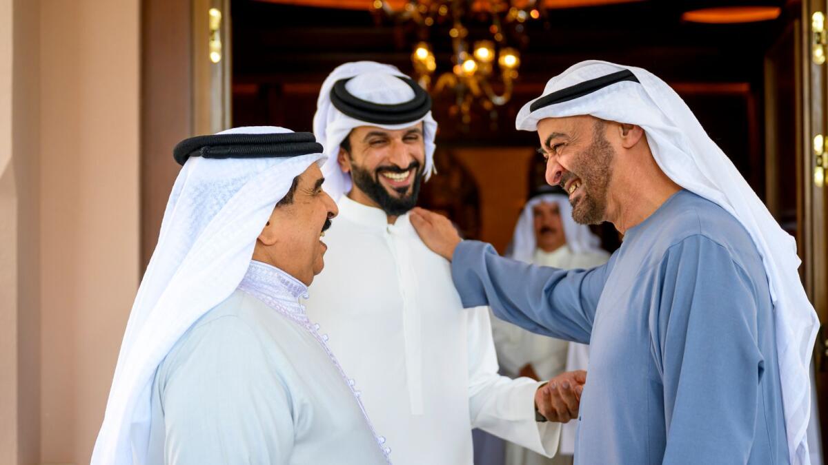 Sheikh Mohamed bin Zayed with King Hamad and Sheikh Nasser bin Hamad Al Khalifa. — Wam