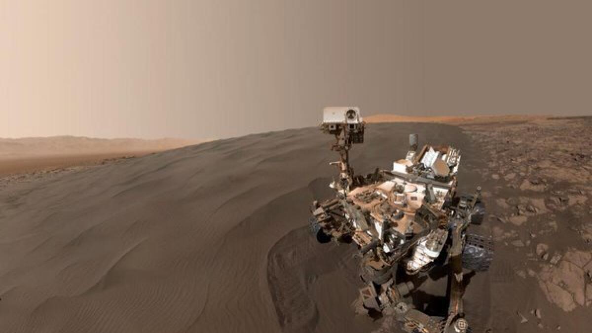 Selfie from Mars shows sand dunes