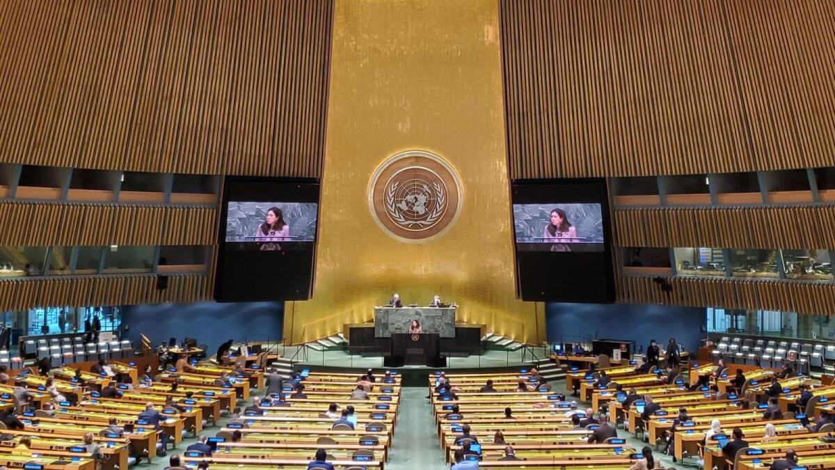 The UN General Assembly meeting on Friday. — Courtesy: Twitter