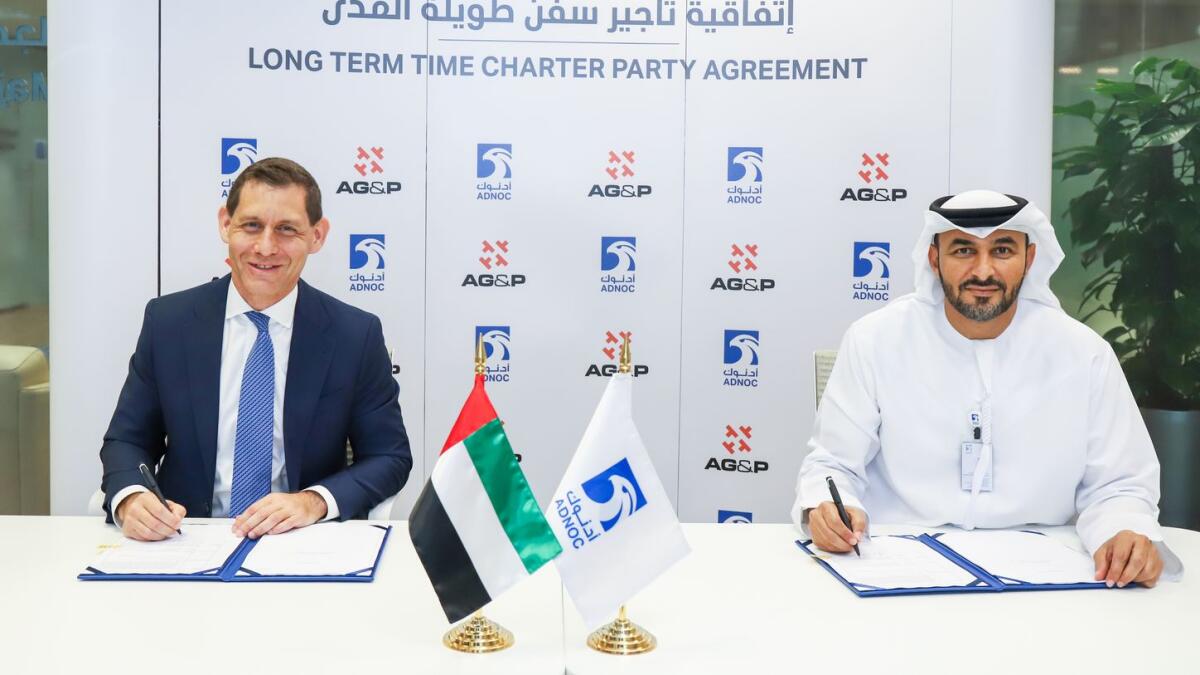 Joseph Sigelman, chairman and CEO, AG&amp;P Group and Capt. Abdulkareem Al Masabi, CEO of Adnoc L&amp;S. — Supplied photo