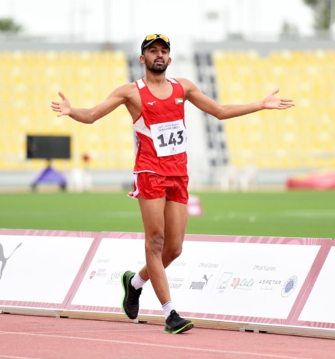 Shaaly Hassan Al Nuaimi celebrates his victory. — Wam
