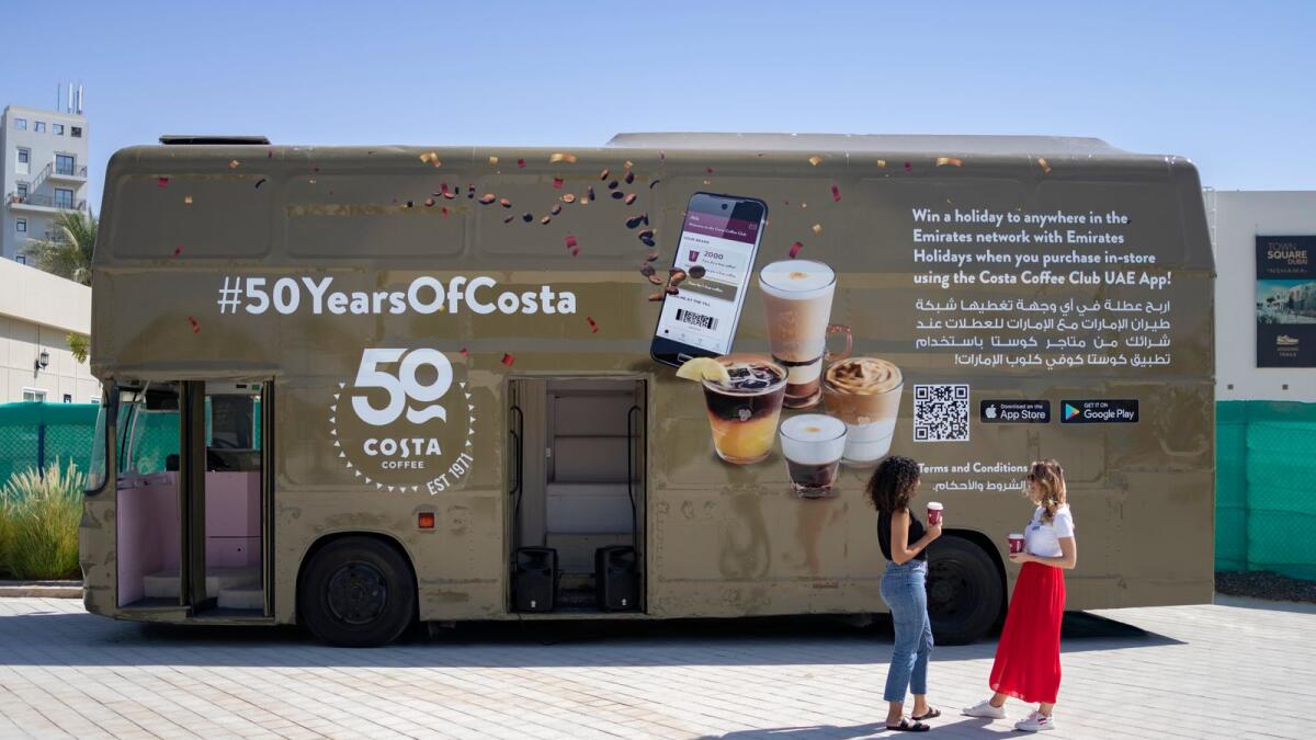 Sip and win.  Add some fun to your coffee break as Costa is celebrating its 50th anniversary this month by giving away free cups when you spot the Costa golden bus around the UAE until Saturday. There are also some amazing prizes to be won including a three-day trip anywhere in the world with Emirates! The bus will be in Al Muneera (AD), Khalifa University (AD) and The Pointe (DXB) on Thursday, Friday and Saturday respectively.
