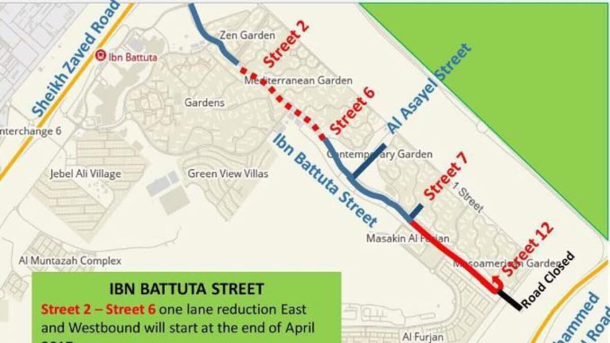 RTA announces road closure, detours in Dubai
