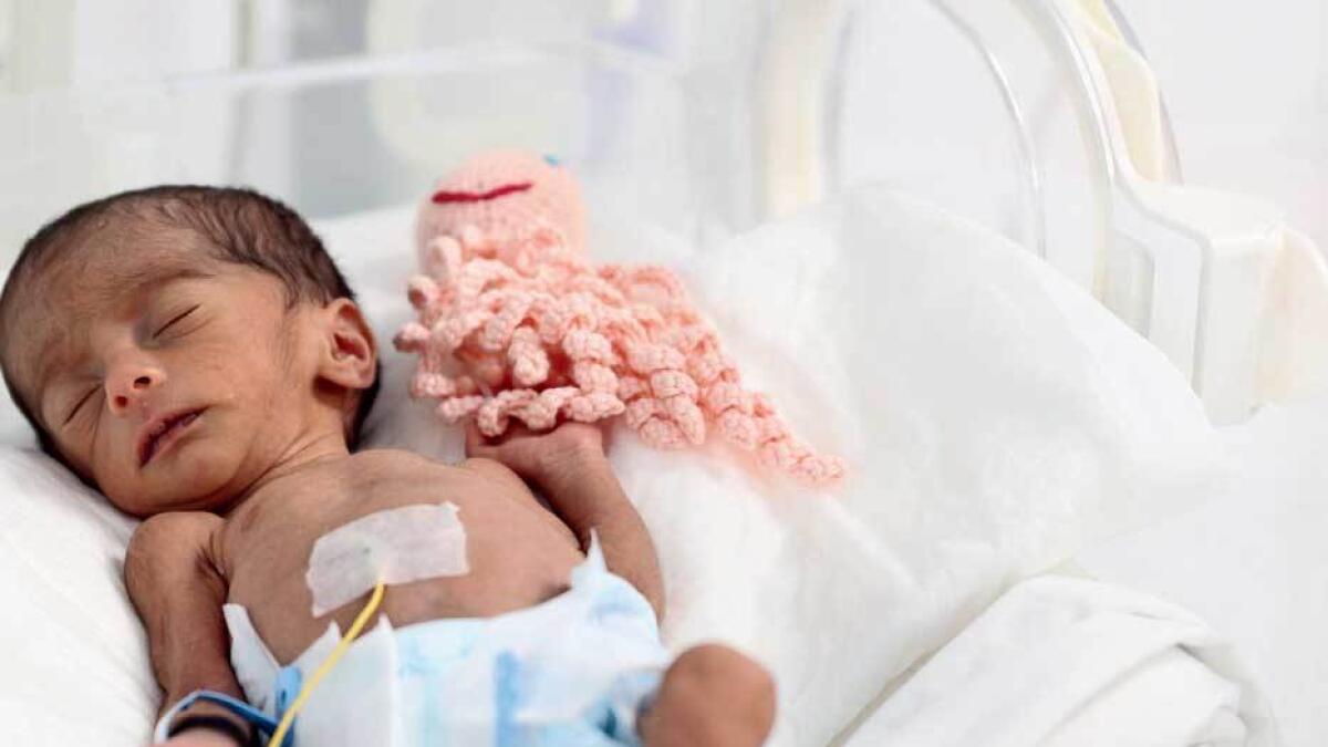 Cuddly octopus comforts premature babies at UAE hospital