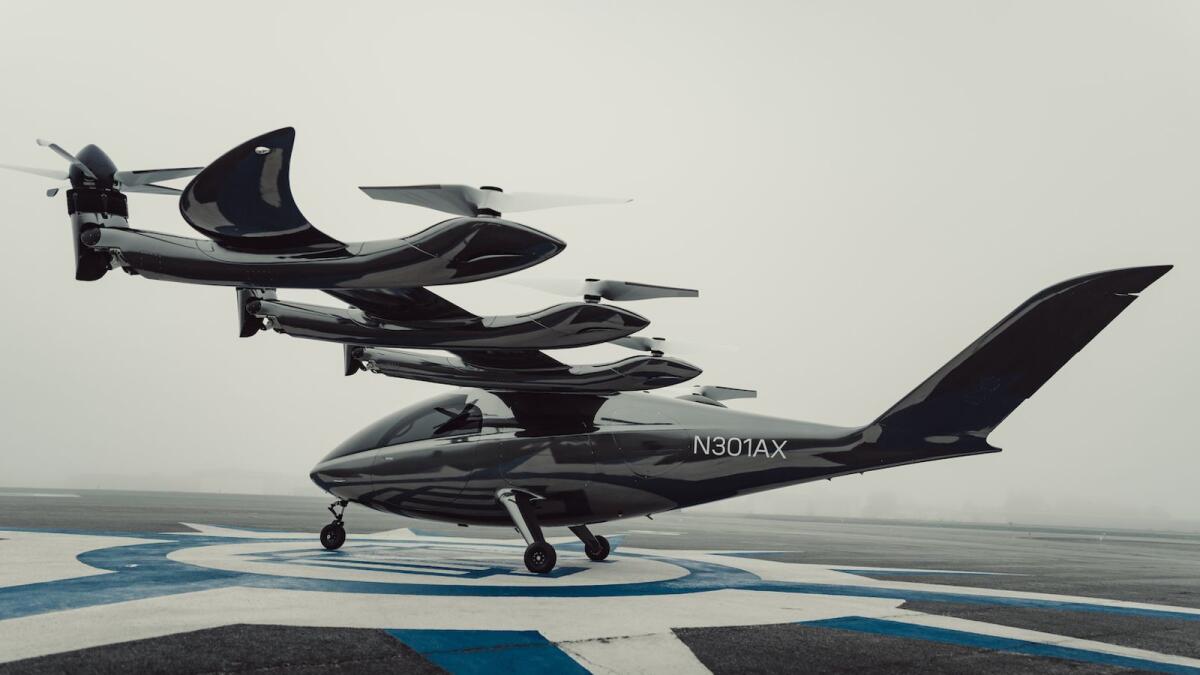 This undated and unlocated image released by Archer Aviation Inc. shows the company's Maker eVTOL aircraft, a personal electric vertical takeoff and landing demonstrator aircraft. Photo: AFP
