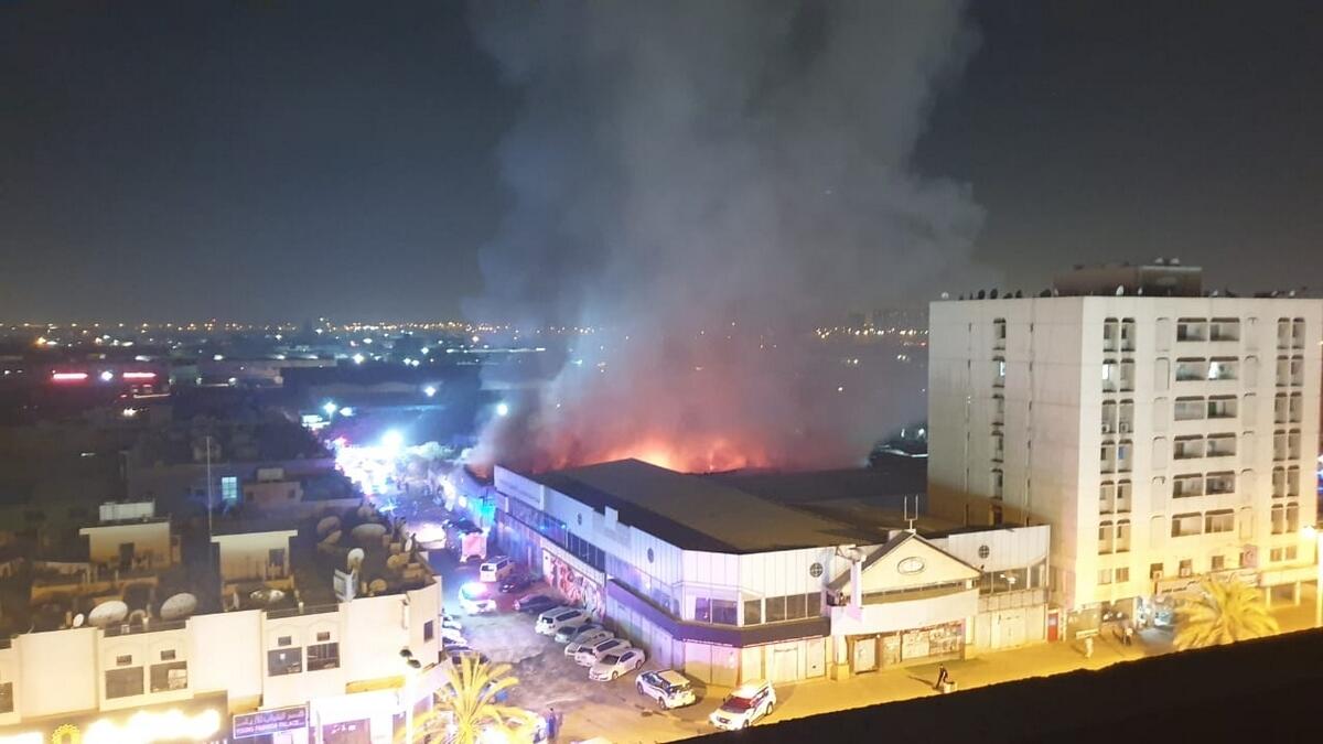 Video: Firefighters control massive fire in Sharjah, no casualties