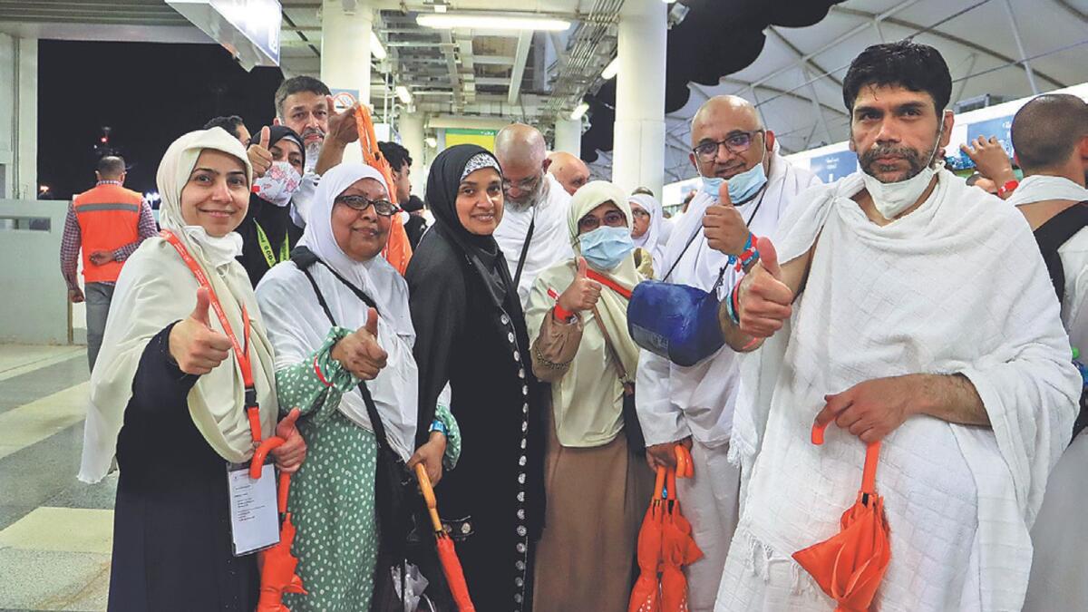 Pilgrims to Mecca, Saudi Arabia, travel last year on a Chinese-built light rail system. — XINHUA