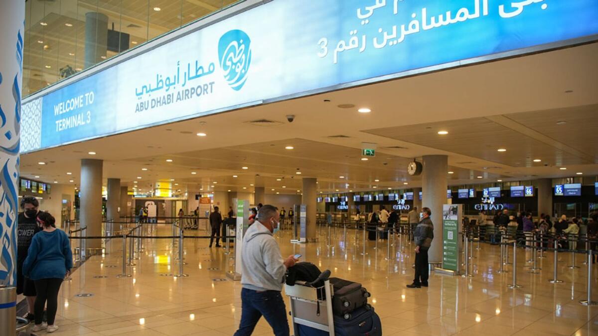 The airports authority, the operator of the five airports in the Emirate of Abu Dhabi, welcomed 1.3 million passengers in the same quarter last year.