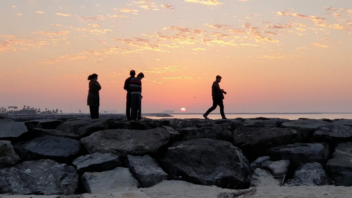 The last sunset of 2018 in UAE as seen from Al Khan beach in Sharjah. Photo: M. Sajjad/Khaleej Times