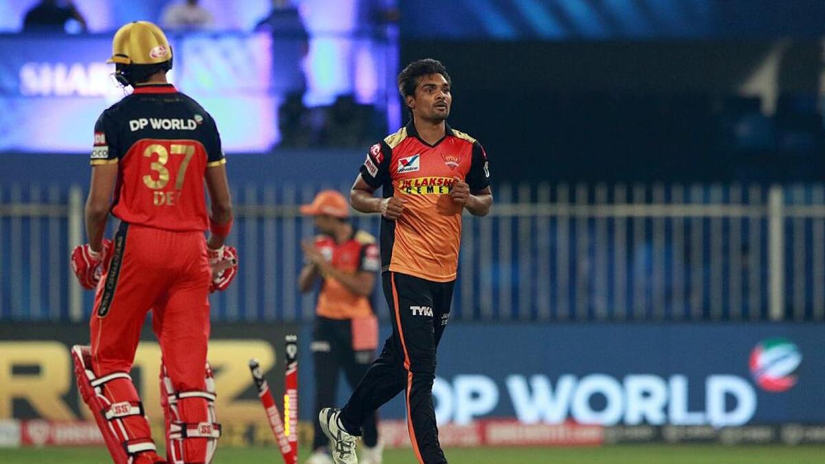 Sandeep Sharma celebrates a wicket during the match against RCB.— IPL