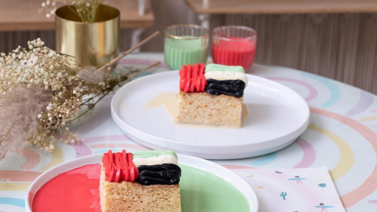 Cake that: Brunch and Cake has come all the way from Barcelona to celebrate by creating a limited edition UAE inspired vanilla milk cake with a UAE flag on it. It’s priced at Dhs38.
