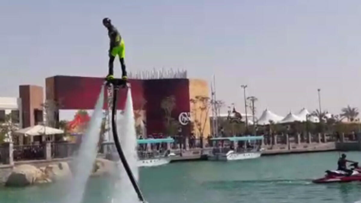 Watch: Daring water stunts at Riverland Dubai