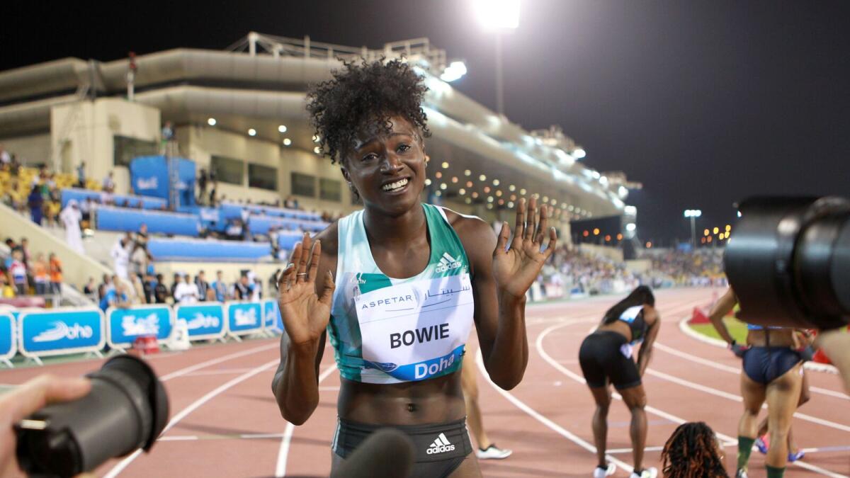 Bowie clocks fastest 100m of year in Doha
