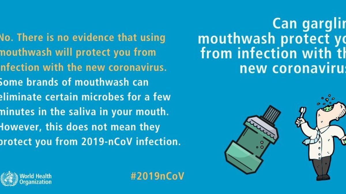 No. There is no evidence that using mouthwash will protect you from infection with the new coronavirus.