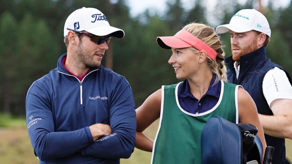 Laura is a strong supporter of her husband Kalle's golfing endeavours. - Photo X