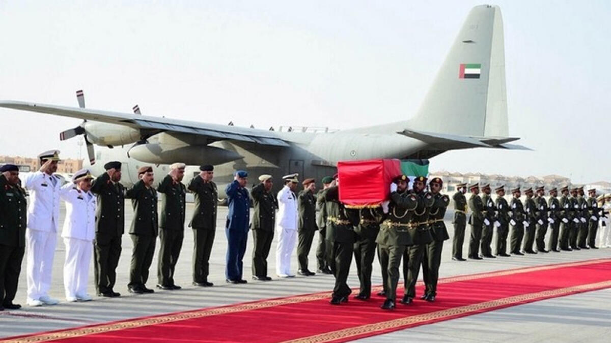 Body of Emirati soldier killed in Yemen arrives in Abu Dhabi