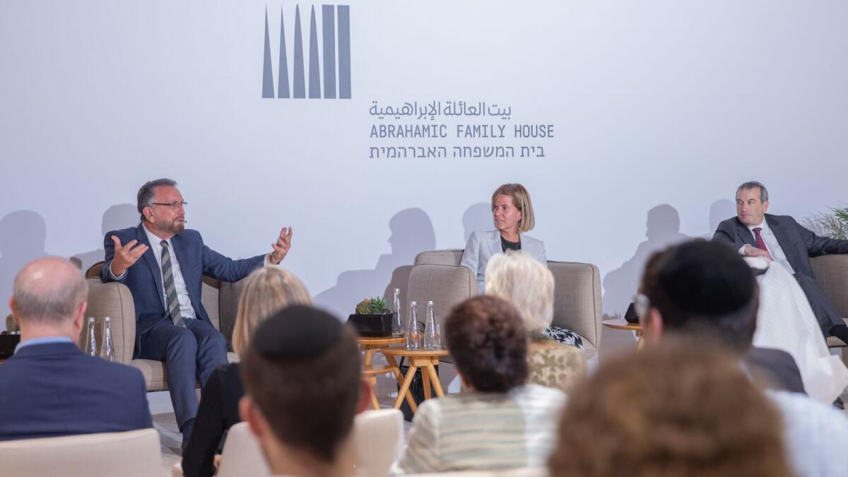 Panel discussion titled 'Rethinking Sustainability and Peace through a Spiritual Lens,'  at the Forum in the Abrahamic Family House in Abu Dhabi. — Wam