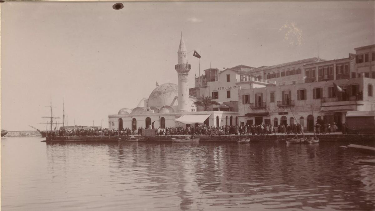 The Kucuk Hasan Pasha Mosque, a former Ottoman mosque and exhibition hall in Crete, Greece. (1898)