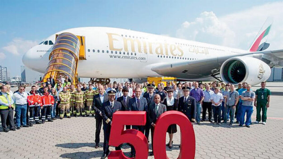 Emirates wide-body aircraft tally hits 224 with 50th superjumbo