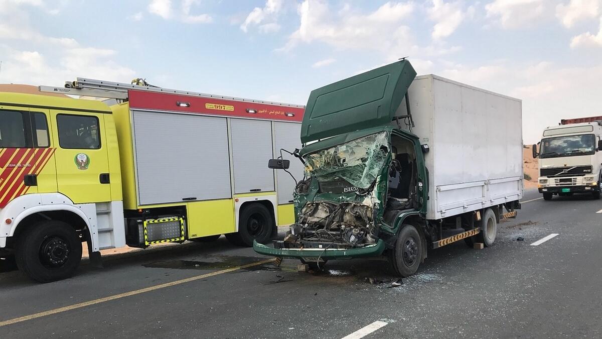 Firefighters rescue Asian man from horrific crash on Emirates Road