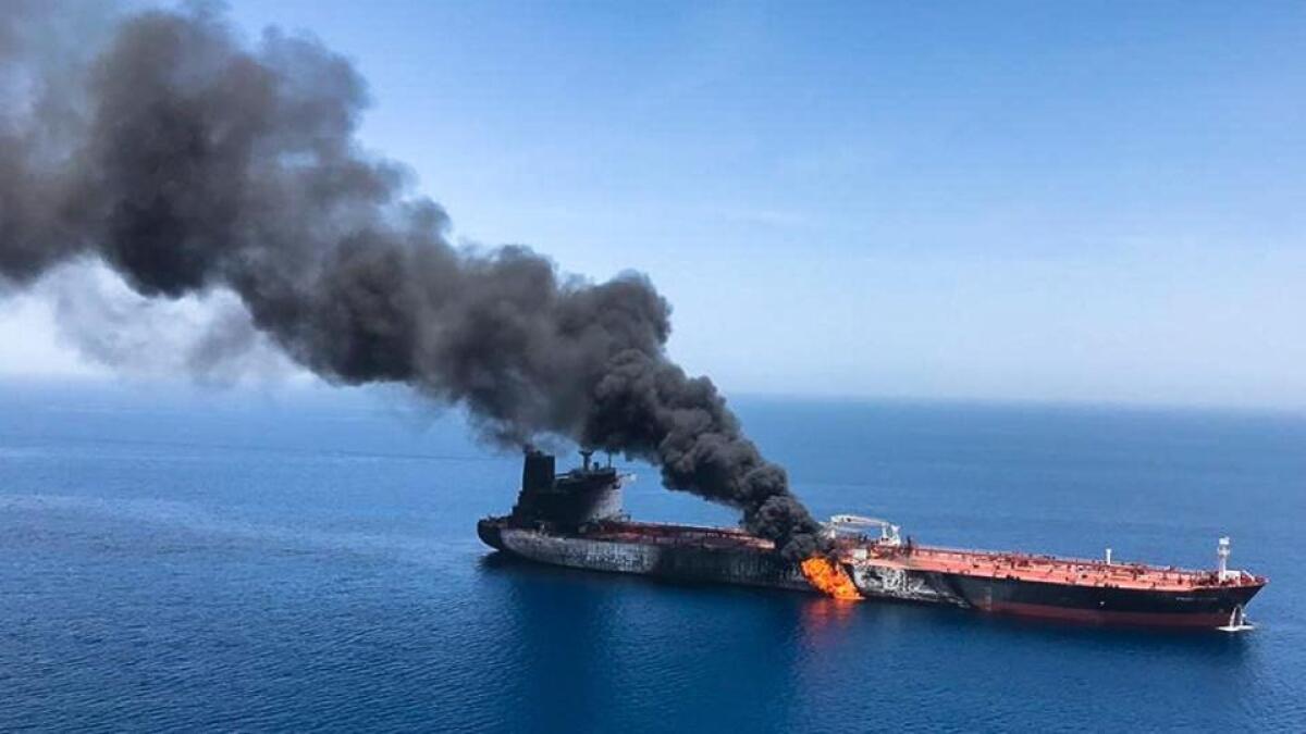 Two oil tankers on fire in Gulf of Oman, UK maritime urges extreme caution