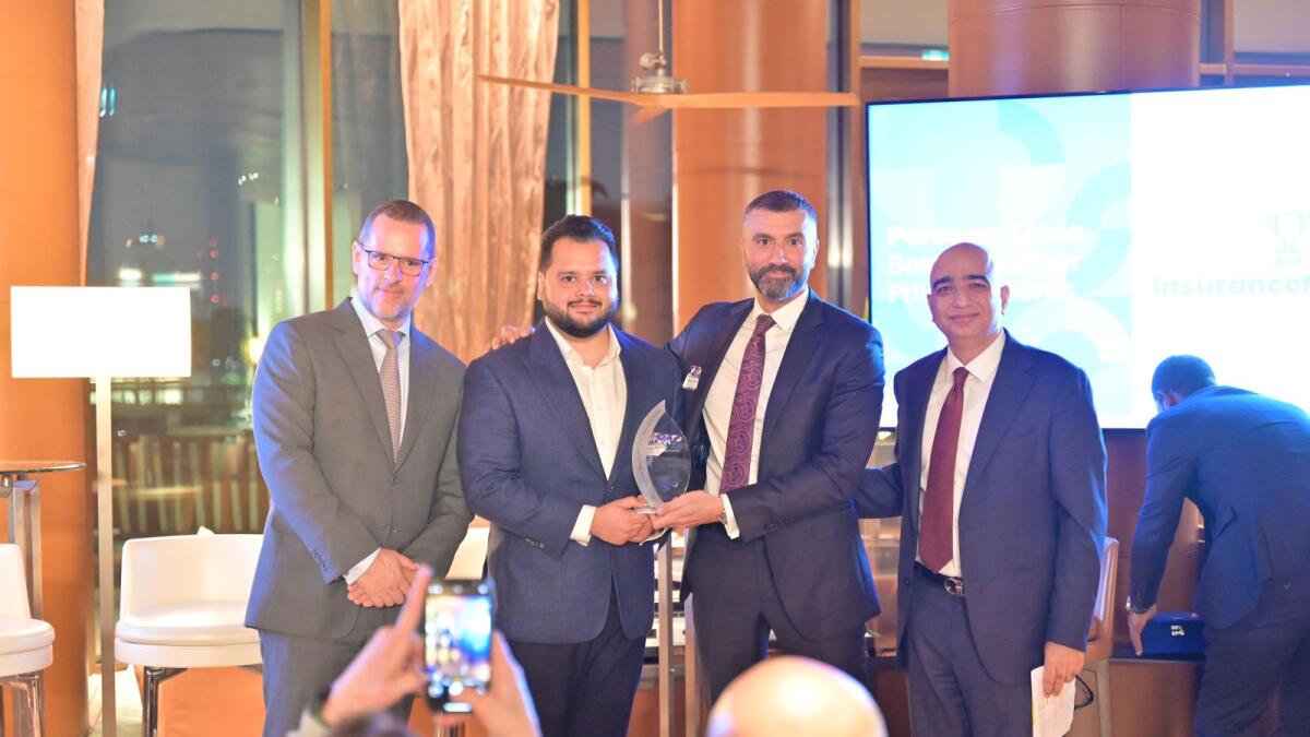 From L to R:  Franck Heimburger, chief personal lines officer, GIG Gulf; Avinash Babur, founder and CEO, InsuranceMarket.ae; Sameh H, head — GIG private clients, GIG Gulf and Saranjeet Sahni, head of partnerships, GIG Gulf