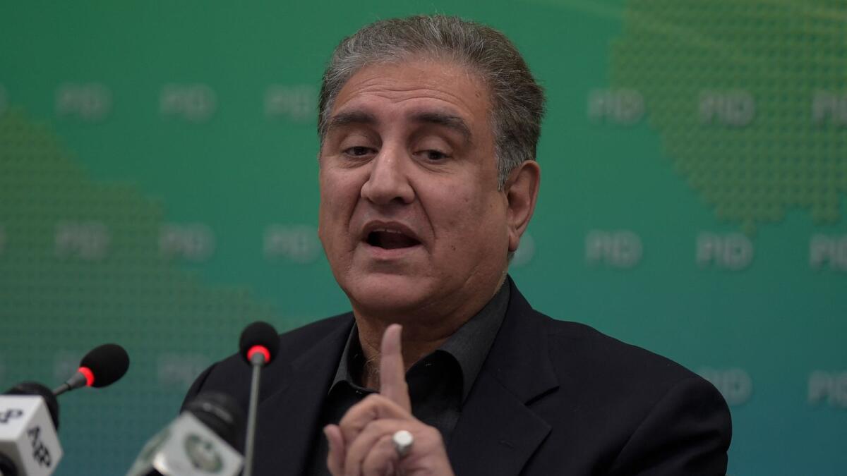 Pakistani Foreign Minister and vice President of ruling Pakistan Tehreek-e-Insaf Shah Mehmood Qureshi. Photo: AFP