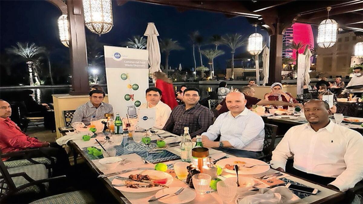 InSinkErator, Middle East’s leading solution for garbage disposal, threw an iftar on April 15. (Second from right) Mohamed Karam, senior business development manager, Middle East and Africa, Emerson commercial and residential solutions at InSinkErator with guests and media personnel.