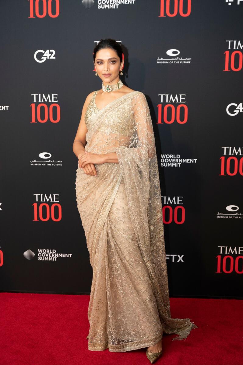 Deepika Padukone, Indian actress at gala event Host by  TIME, 100 Gala and Impact Awards at the Museum of the Future on March 28, Bringing its Iconic TIME100 Franchise to Dubai. 28 March, 2022. Photo by Shihab