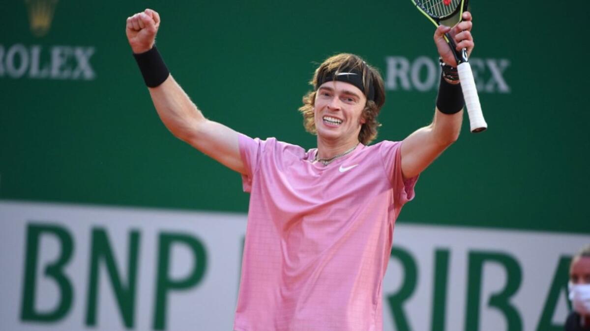 Russia's Andrey Rublev celebrates his victory. (ATP Twitter)