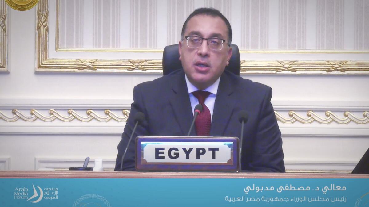 Dr. Mostafa Madbouly, Prime Minister of Egypt, delivers the keynote address at AMF. Supplied photo