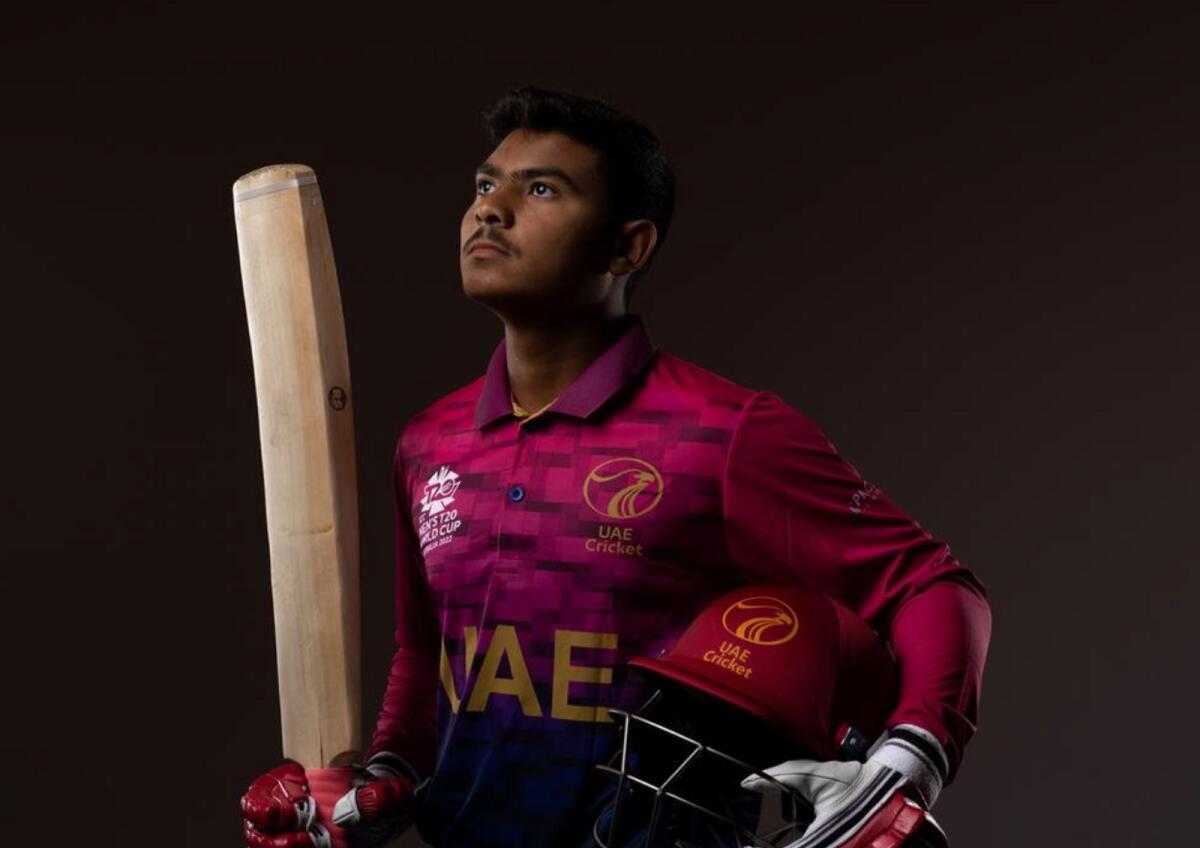 UAE's young all-rounder Aayan Khan. (Twitter)