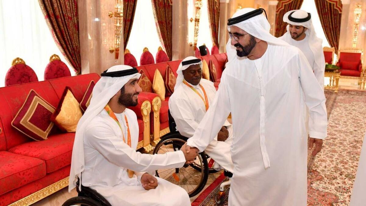 Shaikh Mohammed commended the achievements of the UAE National Paralympic team. 