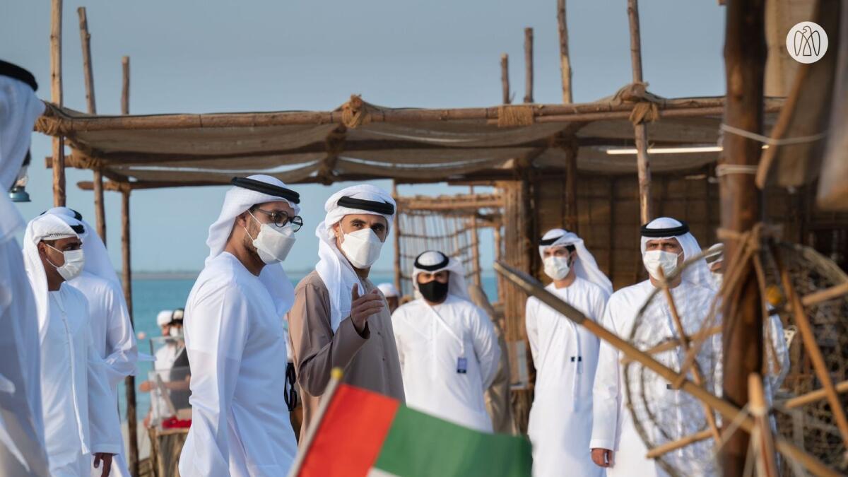 Sheikh Khaled bin Mohamed bin Zayed Al Nahyan, member of Abu Dhabi Executive Council and Chairman of the Abu Dhabi Executive Office, inaugurates the Abu Dhabi Maritime Heritage Festival. Supplied photo