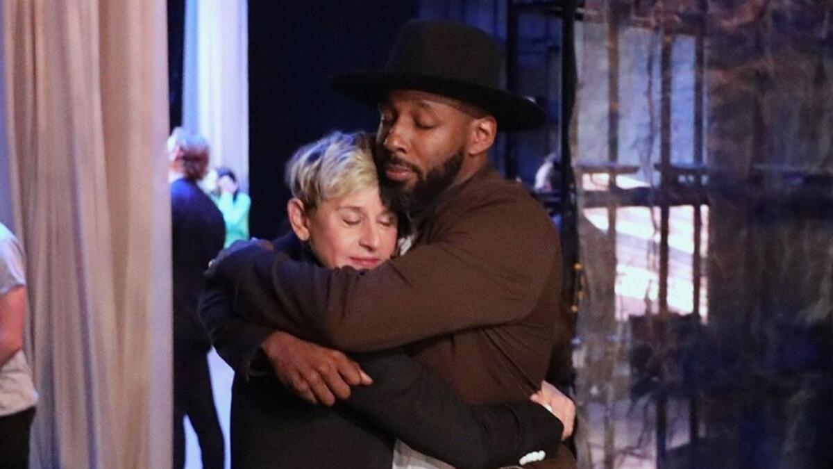 Stephen 'tWitch' Boss (R) with Ellen DeGeneres (L). Photo: theellenshow