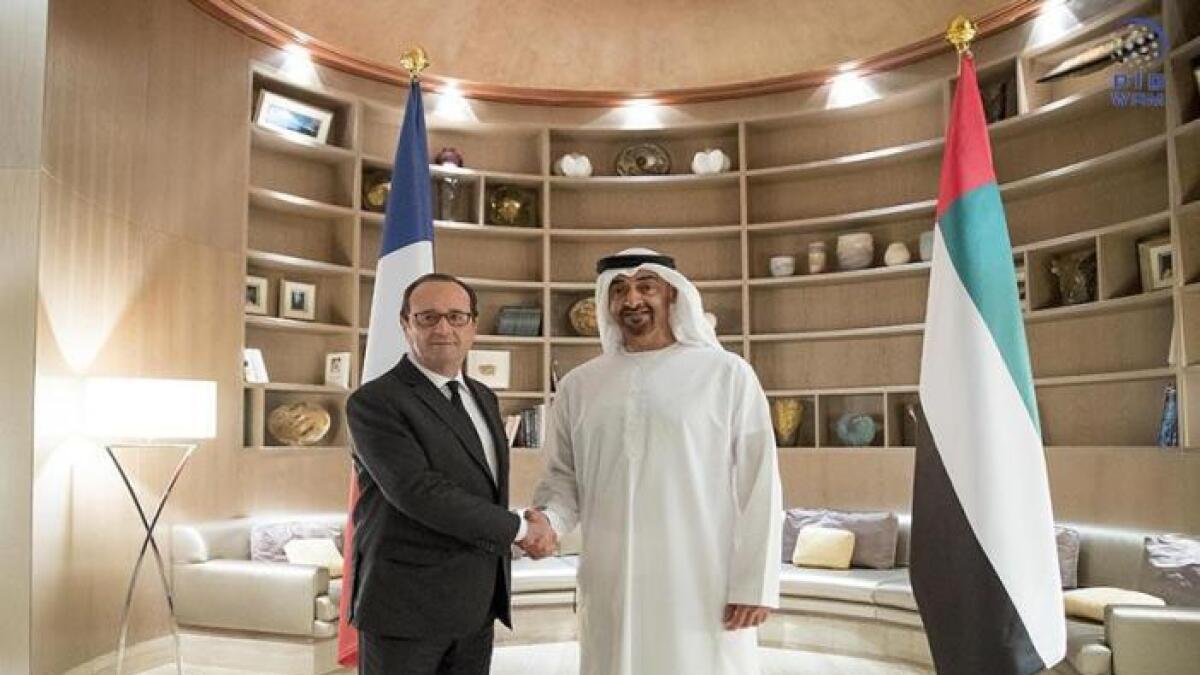 Mohammed bin Zayed receives French president