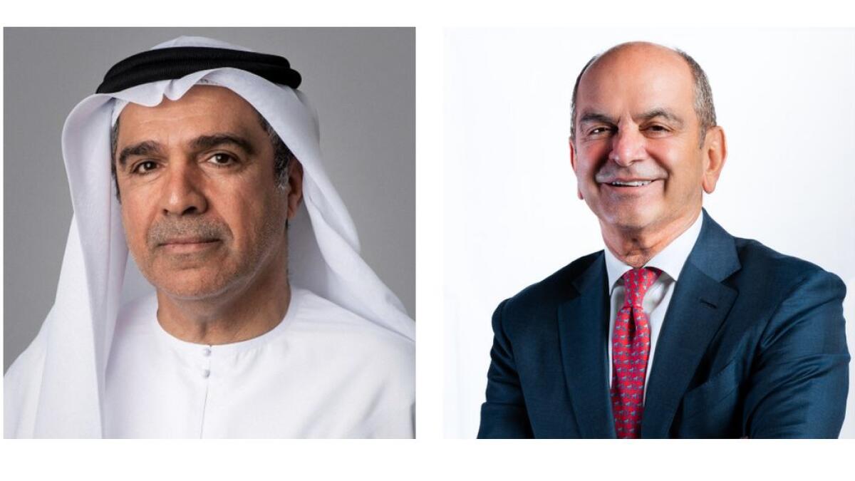Chairman of RAK Properties Abdul Aziz Abdullah Al Zaabi (left) and CEO of RAK Properties Sameh Al Muhtadi. - Supplied photo