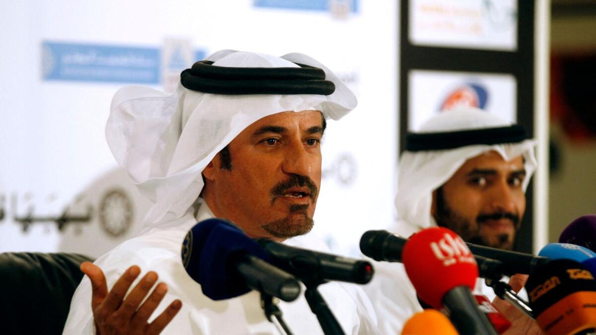 Mohammed Ben Sulayem during a press conference. (AFP file)