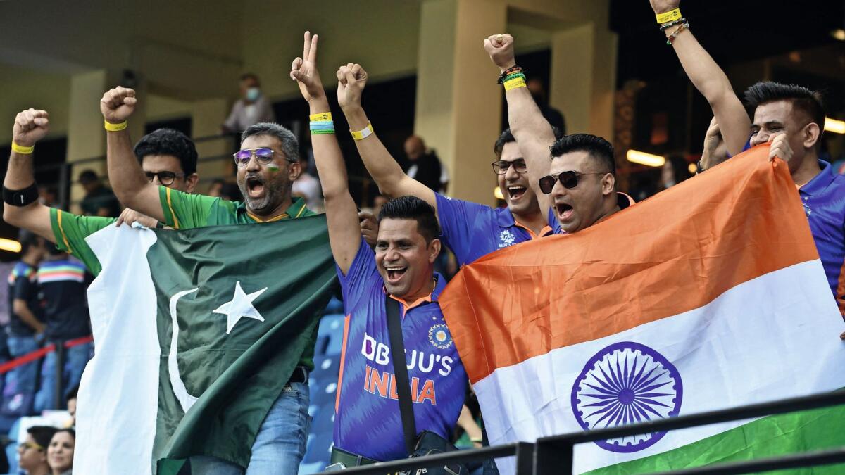 Indian and Pakistani fans. — AFP