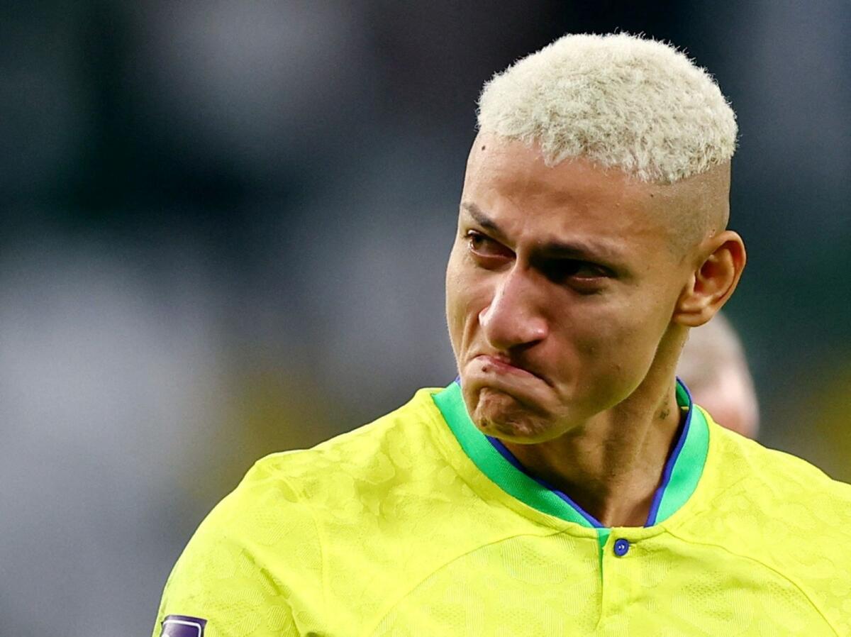 Richarlison looks dejected after being eliminated from the World Cup. — Reuters