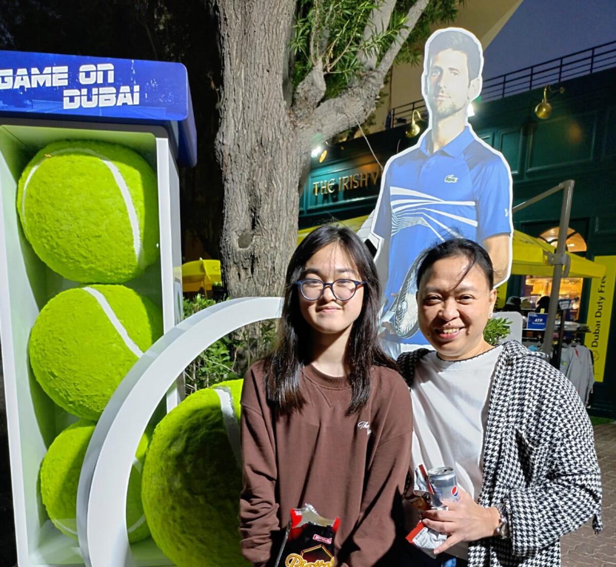 Audrey with her mother Joy Maralit at the Dubai Duty Free Tennis Championships. — Supplied photo