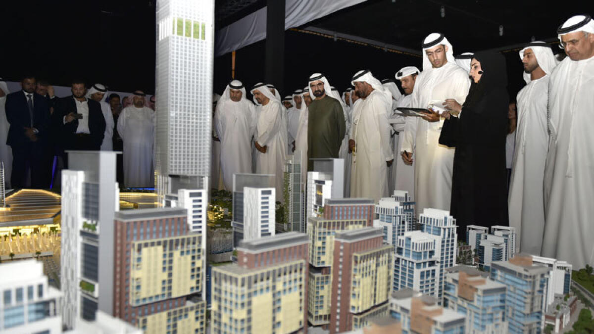 Shaikh Mohammed at the launching of the Meydan One project.
