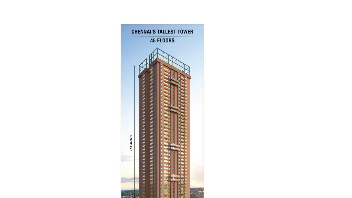 SPR Highliving, is Chennai’s tallest tower with 45 floors