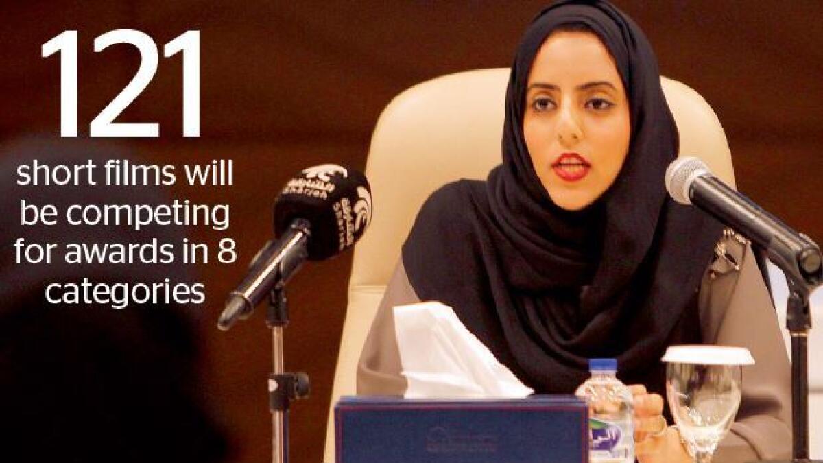Shaikha Jawaher announces details of fourth edition of Sharjah Int’l Children’s Film Festival on Sunday. 
