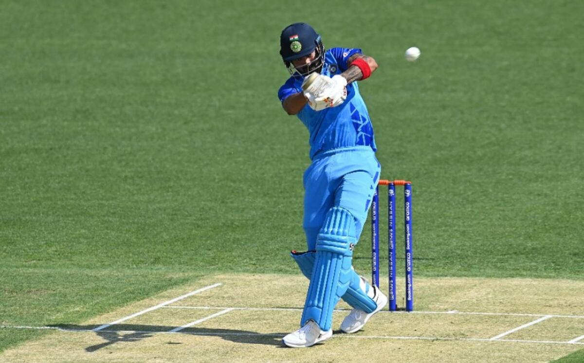 KL Rahul plays a shot against Australia. (BCCI Twitter)