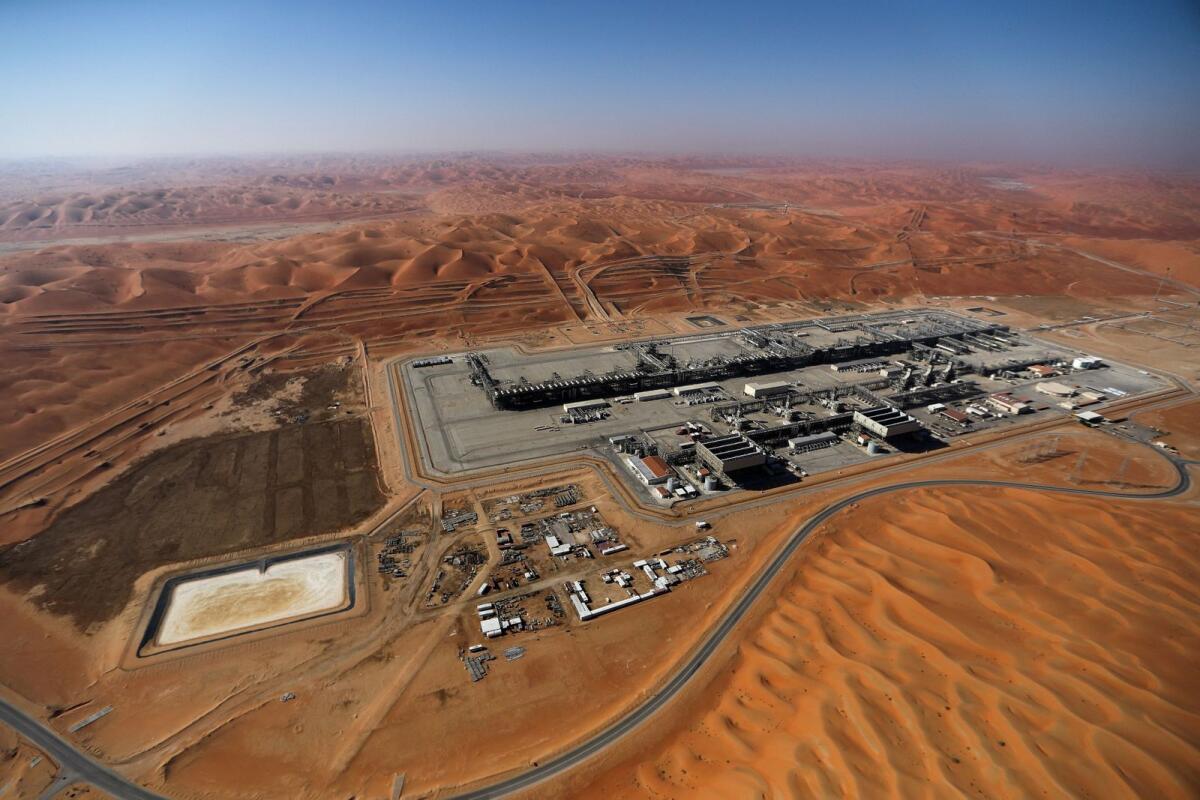 A view of Saudi Aramco's oil field in the Empty Quarter, Shaybah, Saudi Arabia.  GCC states are poised to effectively navigate through a decelerating global economy, “aided by a loosening of Opec+ oil production quotas', a report said. — Reuters
