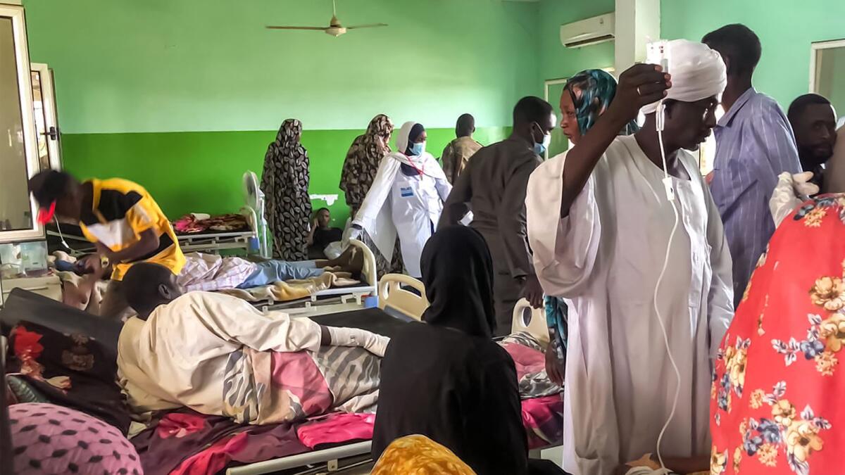 A crowded ward at a hospital in El Fasher in Sudan's North Darfur region, where multiple people have been wounded in ongoing battles. — AFP