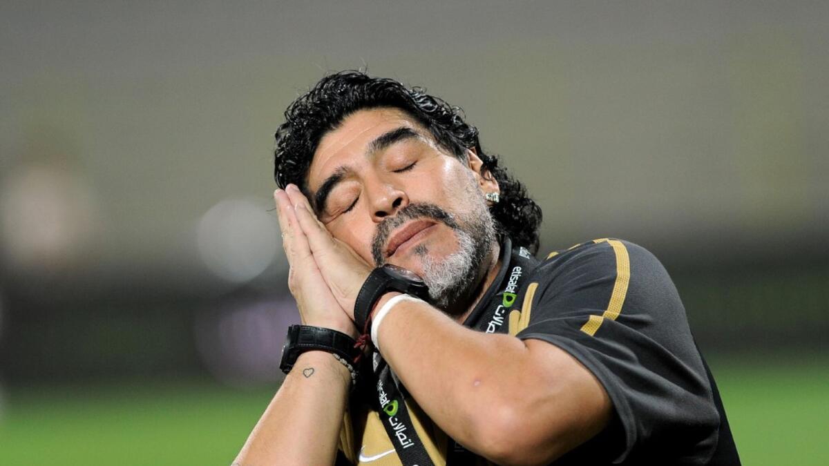 Diego Maradona had stints as a manager in the Arabian Gulf League. — AGL pic by Arshad Khan Aboobaker
